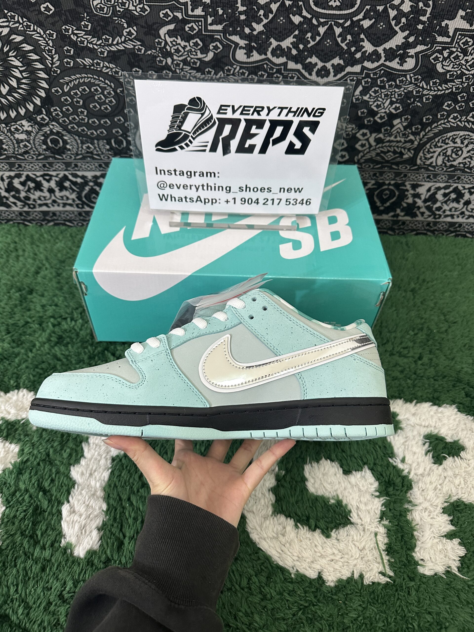 Nike SB Dunk Diamond Lobster Tiffany Customs - Image 7