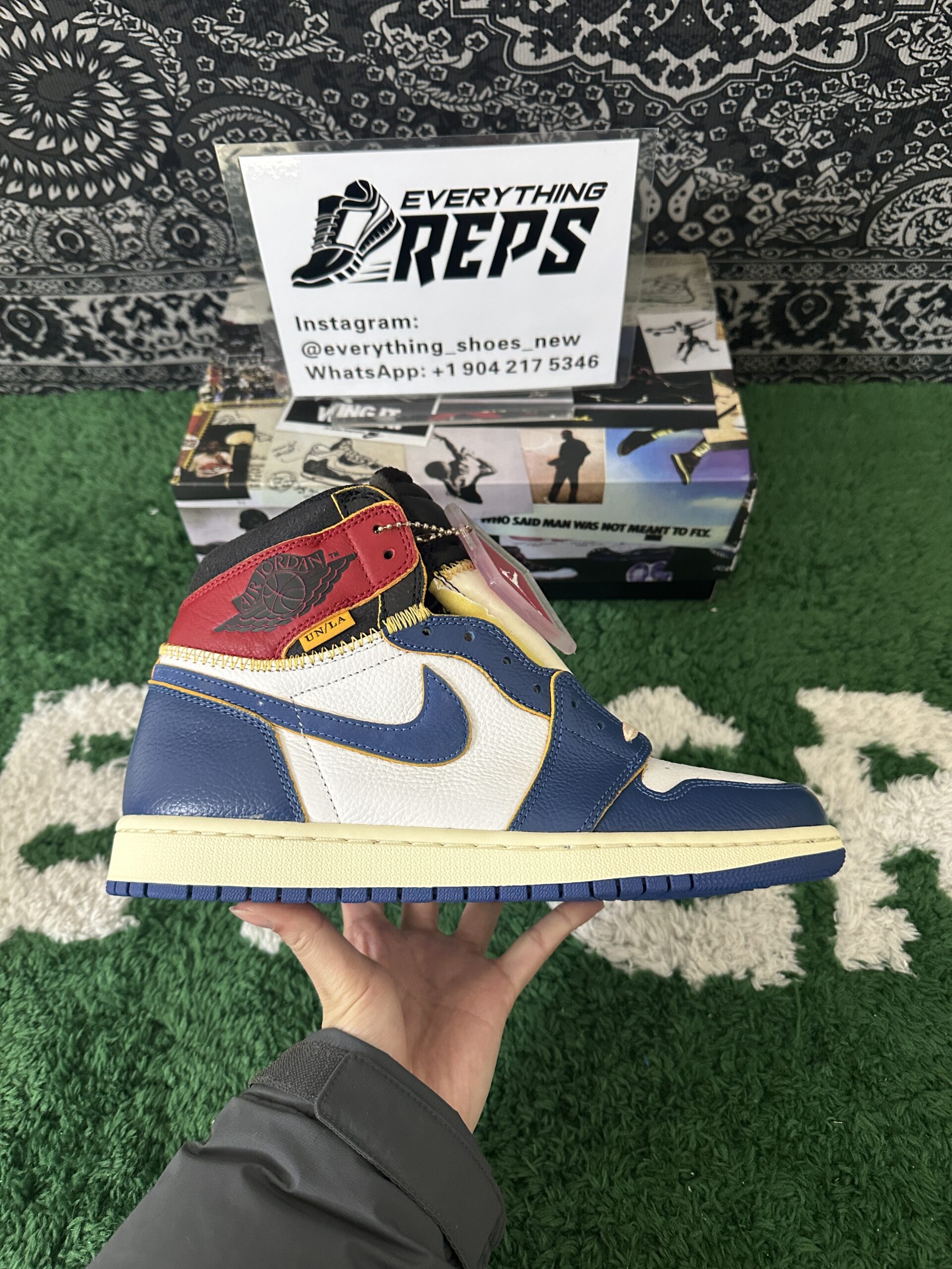 Jordan 1 Retro High Union Los Angeles Blue Toe - Image 6