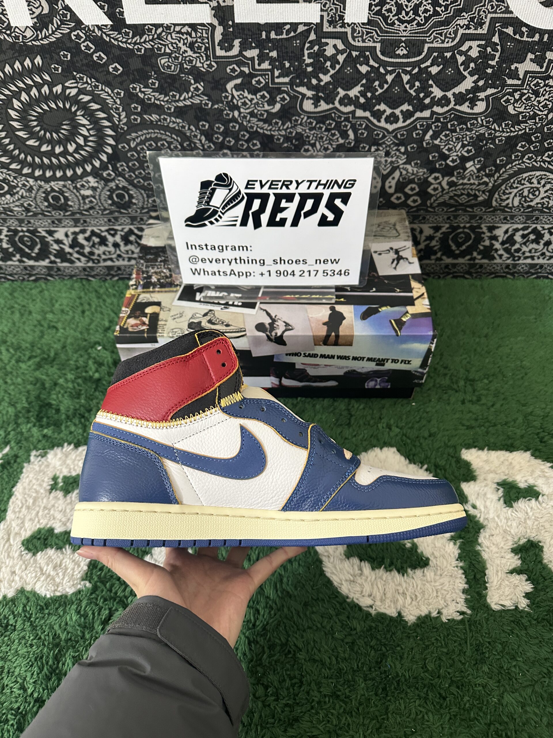 Jordan 1 Retro High Union Los Angeles Blue Toe - Image 8