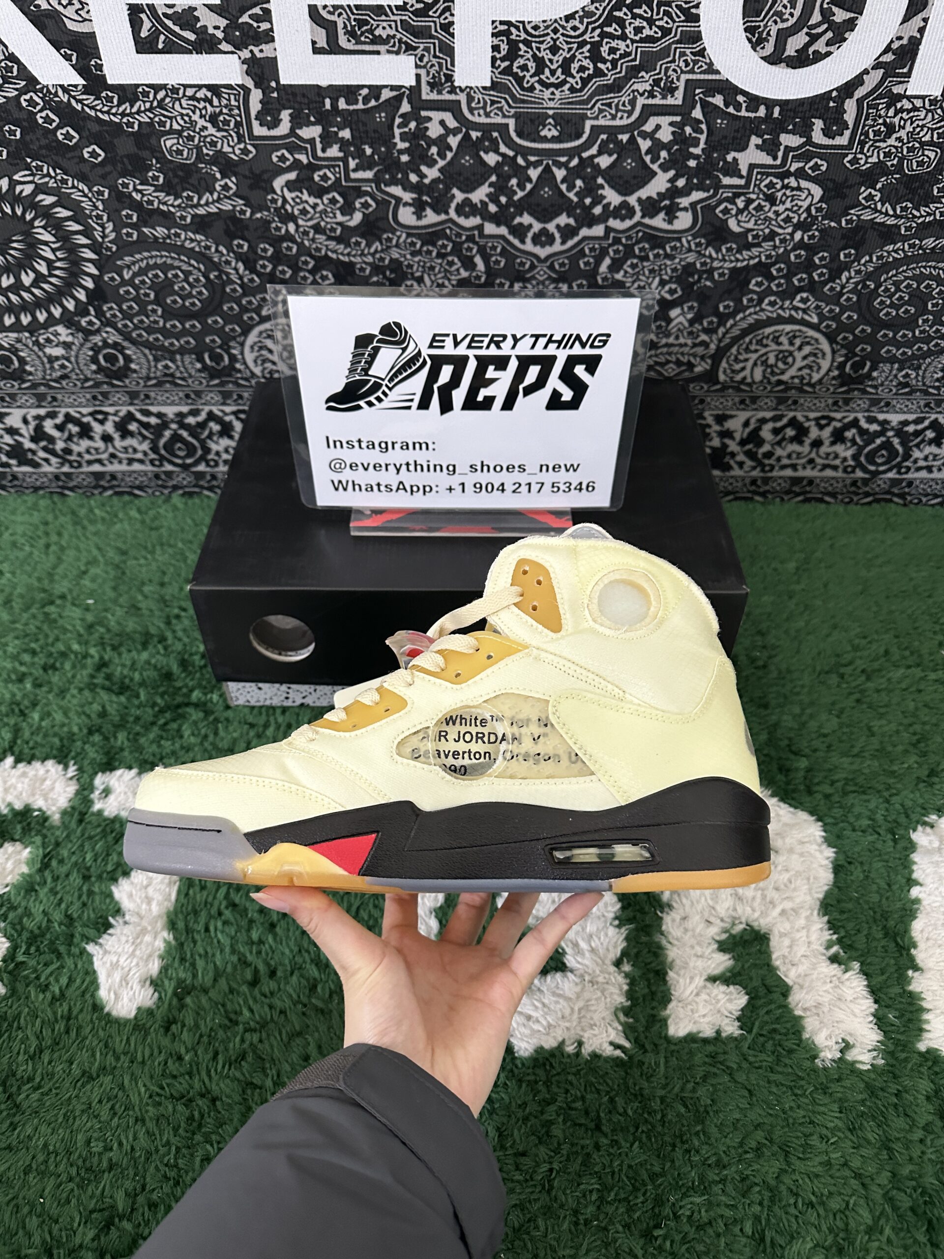 Jordan 5 Retro OFF-WHITE Sail - Image 5