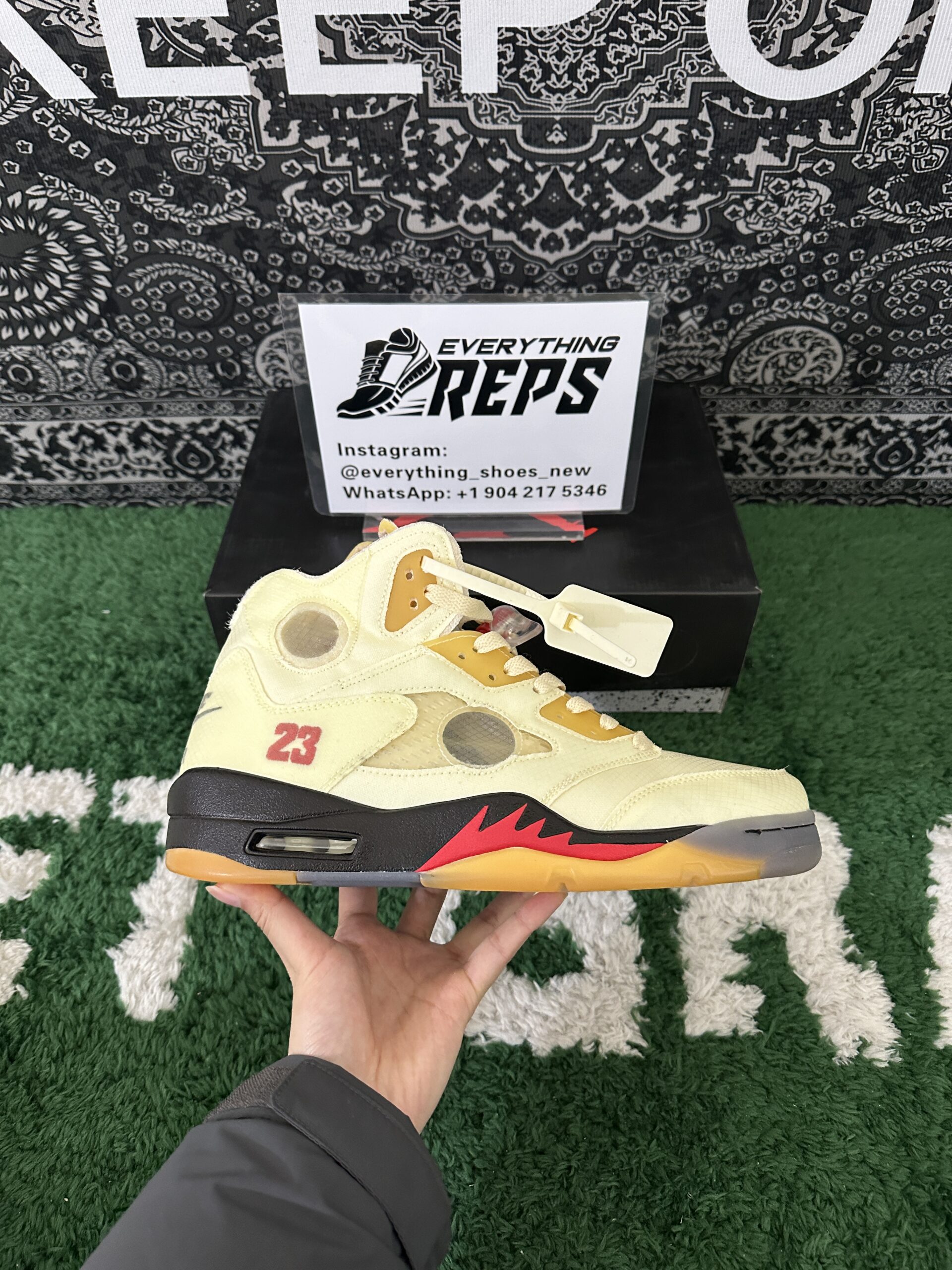 Jordan 5 Retro OFF-WHITE Sail - Image 6