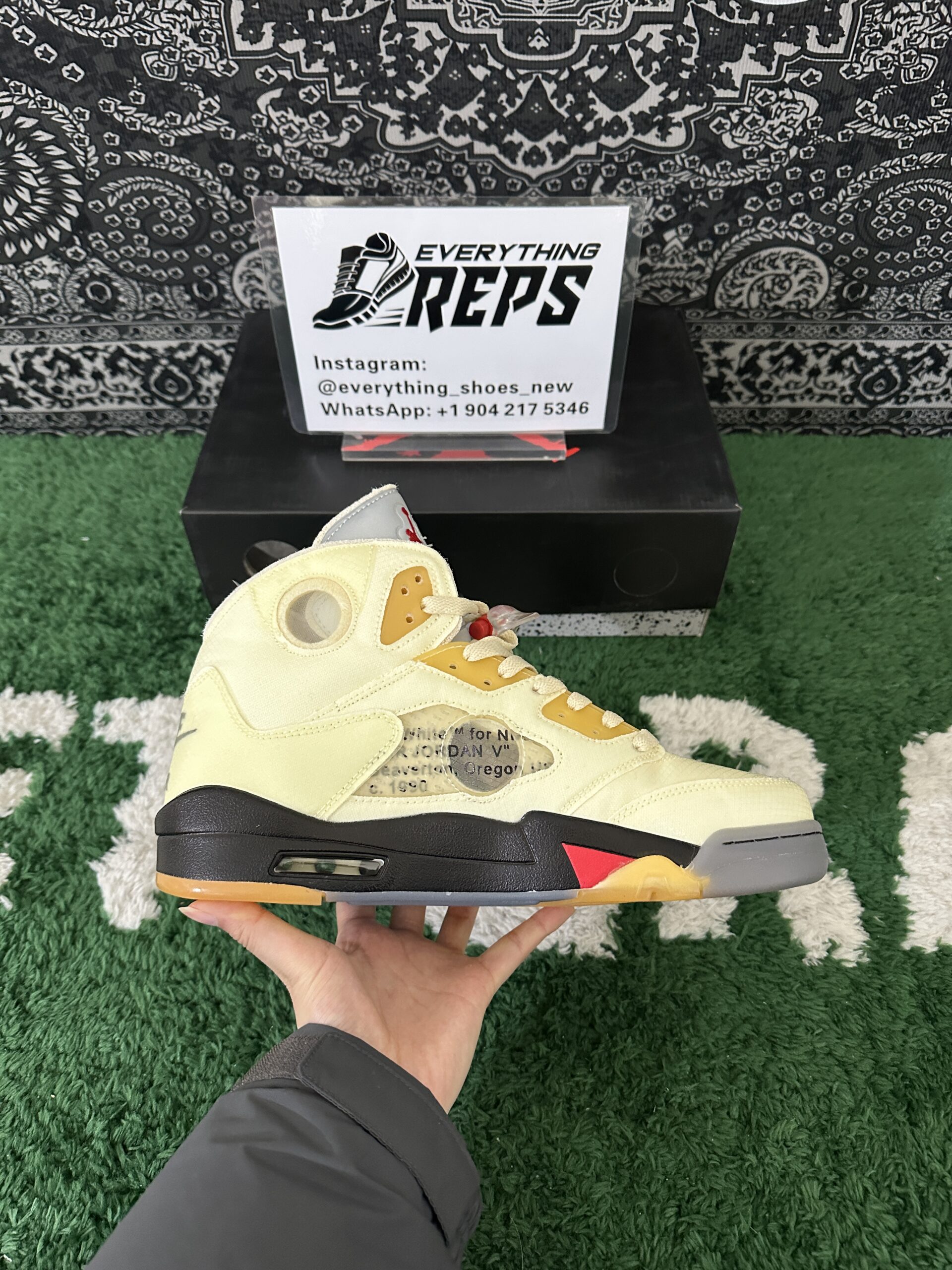 Jordan 5 Retro OFF-WHITE Sail - Image 8