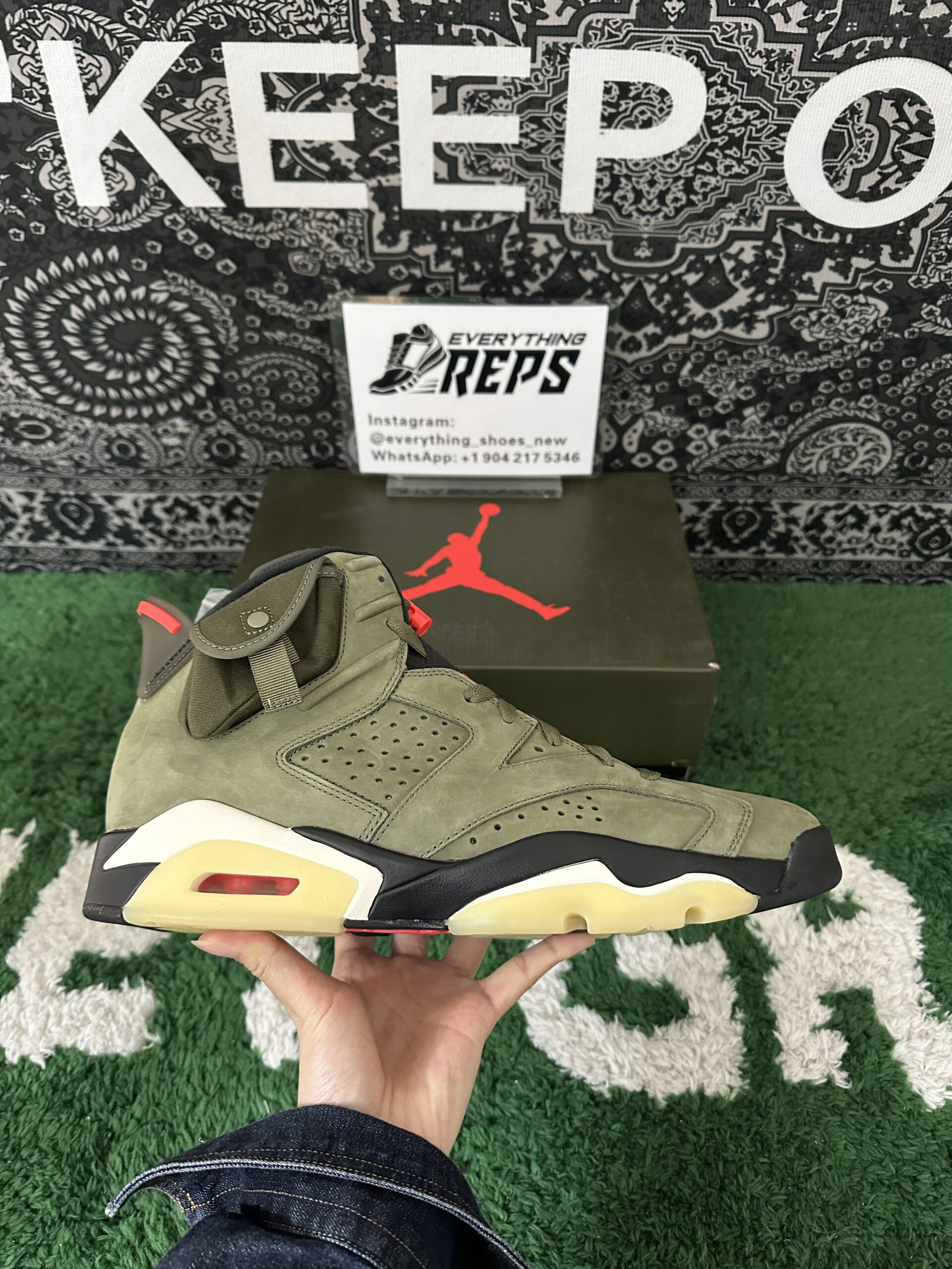 Jordan 6 Retro Travis Scott Olive - Image 6