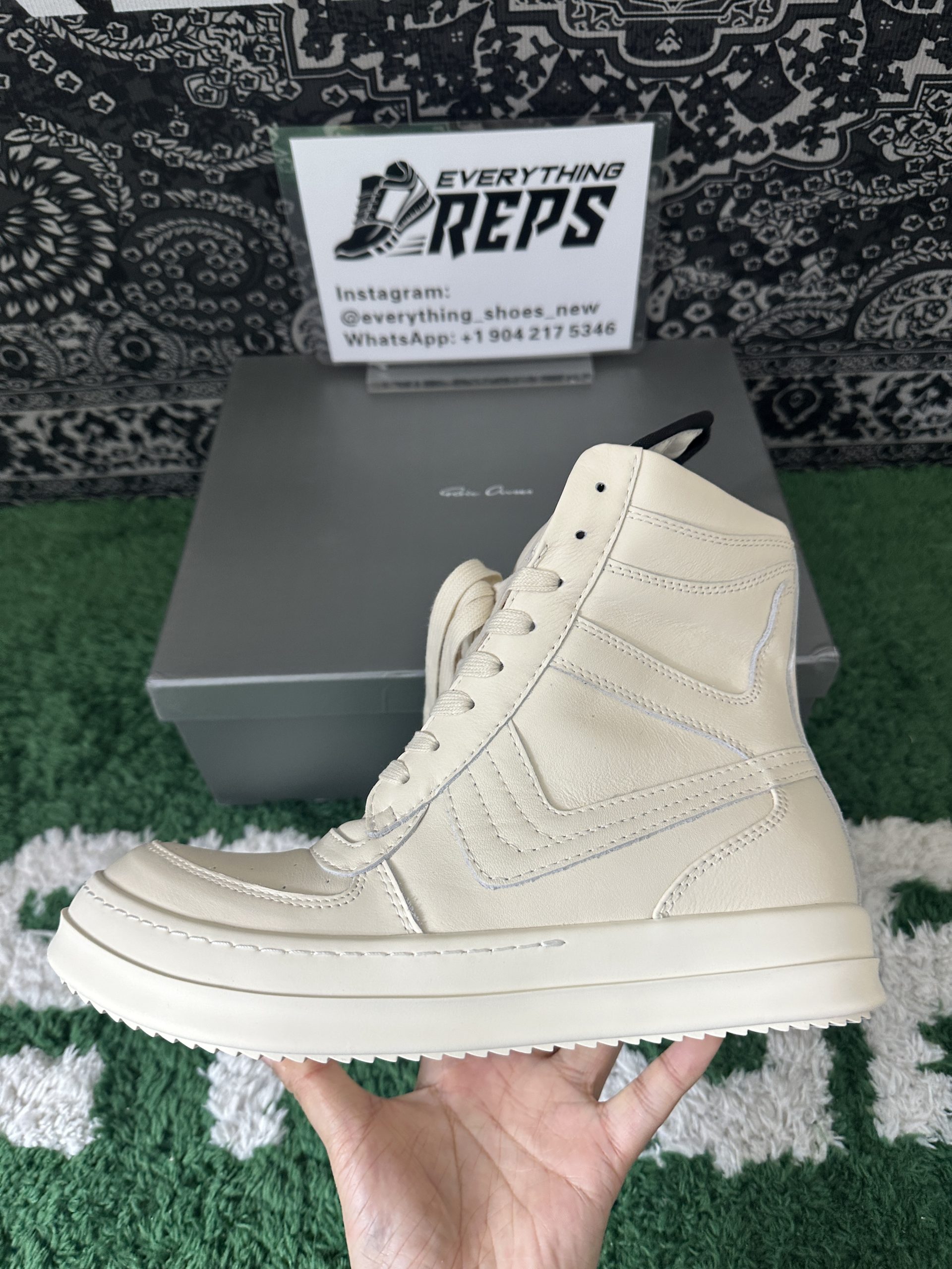 Rick Owens GeoBasket White - Image 6