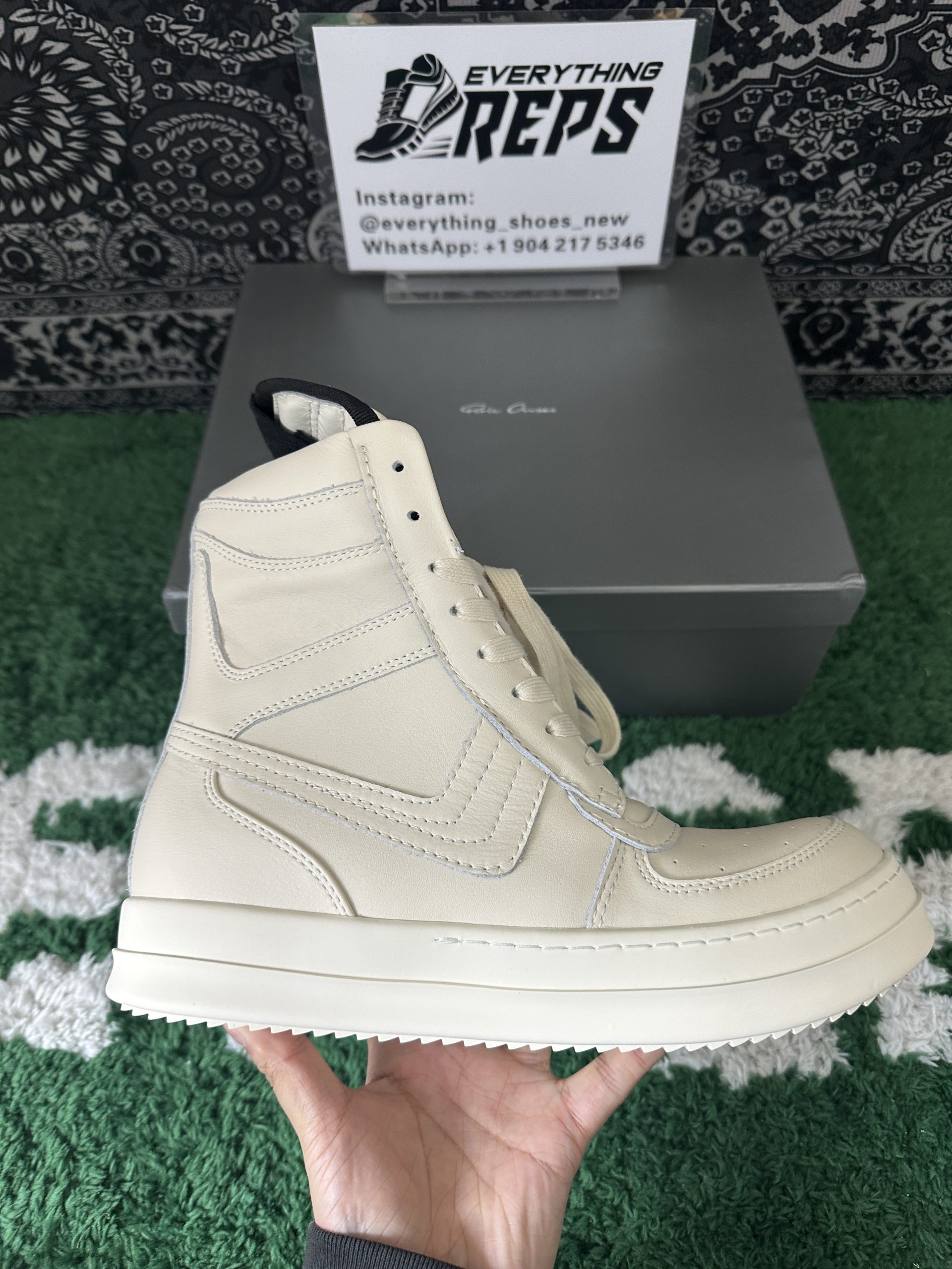 Rick Owens GeoBasket White - Image 7