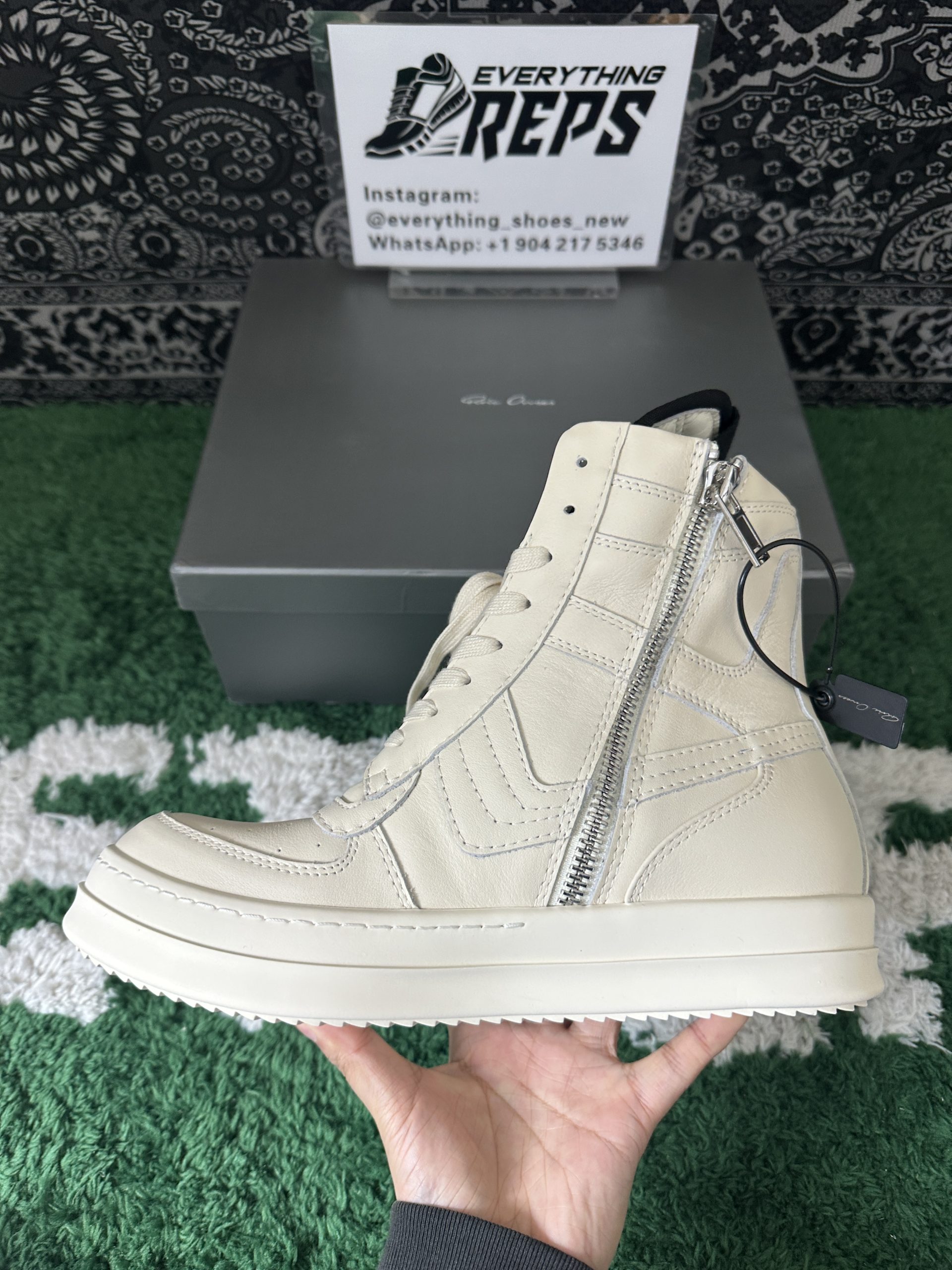Rick Owens GeoBasket White - Image 8